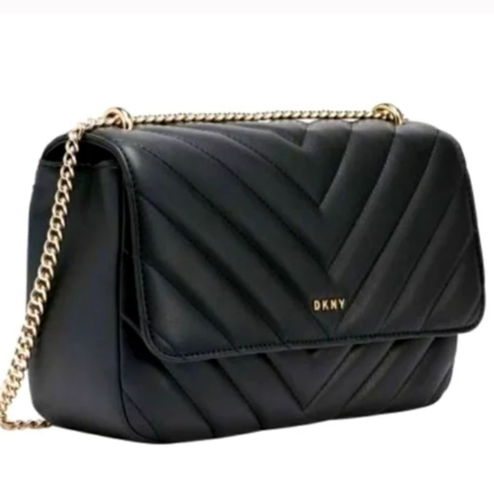 DKNY Quilted Black Shoulder Purse / crossbody